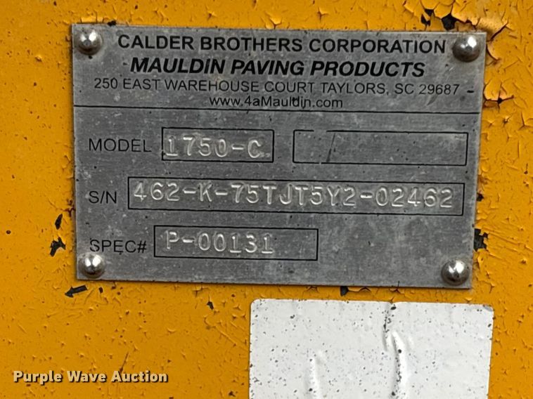 image for item DV0821 2005 Mauldin 1750-C paver