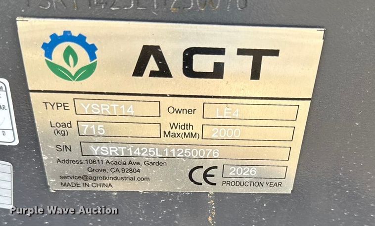 image for item DZ4339 2025 AGT YSRT14 compact utility loader