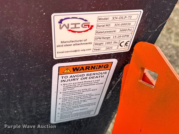 image for item DZ4342 2025 WIG XN-DLP-72 skid steer power rake