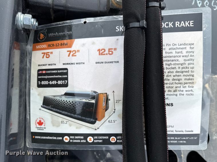 image for item DZ4355 2022 Wolverine skid steer rock picker