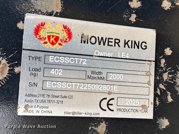 image for item DZ4363 2025 Mower King ECSSCT72 skid steer trencher