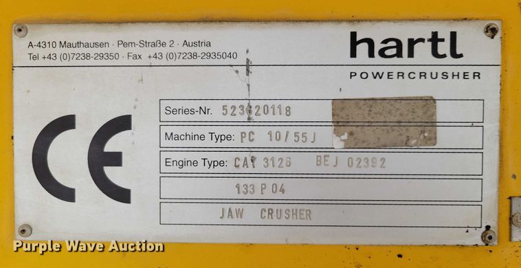 image for item EA2854 2003 Power Crusher PC1055J jaw crusher