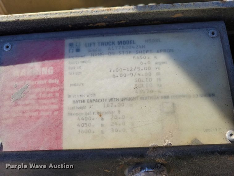 image for item EA2871 Hyster H50XL forklift