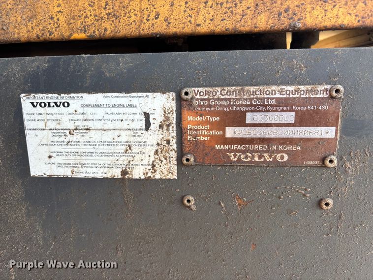 image for item EA4468 2007 Volvo EC360B LC excavator