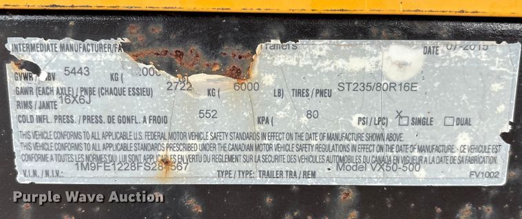 image for item EA7114 2015 Vermeer VX50-500 vacuum excavator