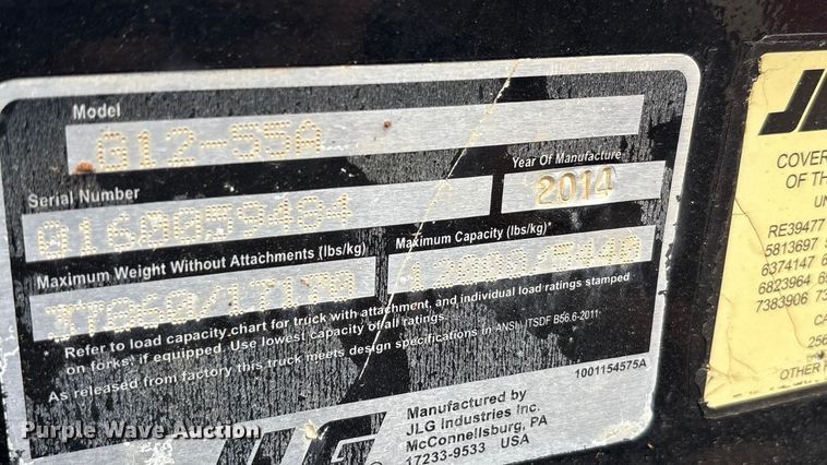 image for item EA7948 2014 JLG G12-55A telehandler