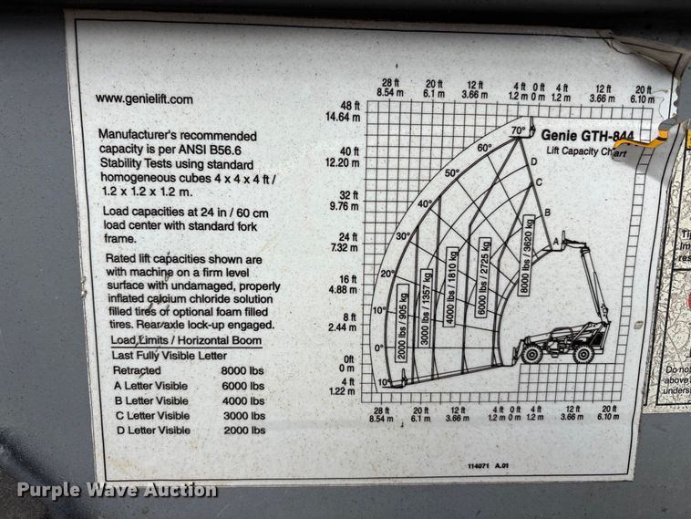image for item EA7949 2014 Genie GTH844 telehandler