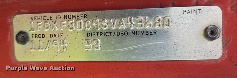 image for item EB1321 1995 Ford F800 oil distributor truck