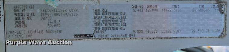 image for item EB1324 2000 Freightliner FC70 street sweeper truck