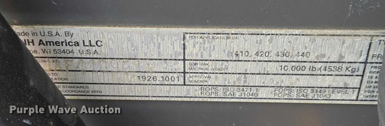 image for item EB1327 2005 Case 430 skid steer loader