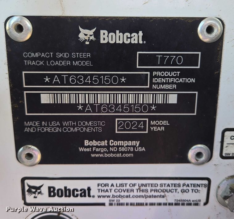 image for item EB1329 2024 Bobcat T770 tracked skid steer loader