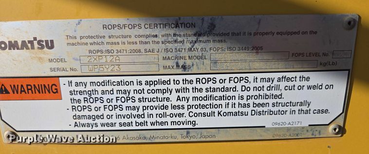 image for item EB1351 2016 Komatsu WA500-8 wheel loader