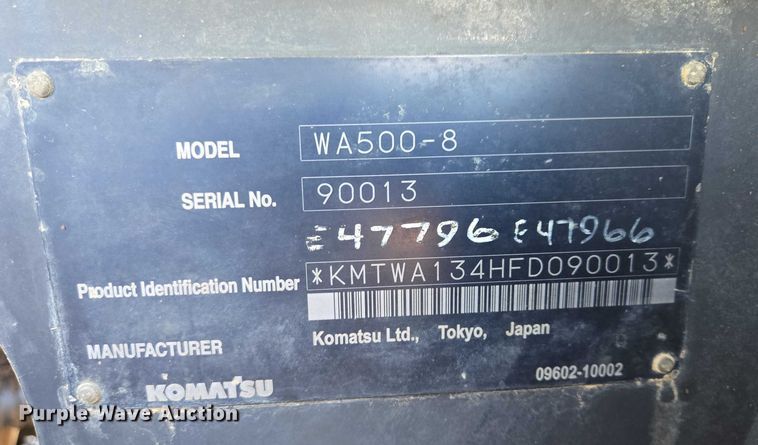 image for item EB1351 2016 Komatsu WA500-8 wheel loader