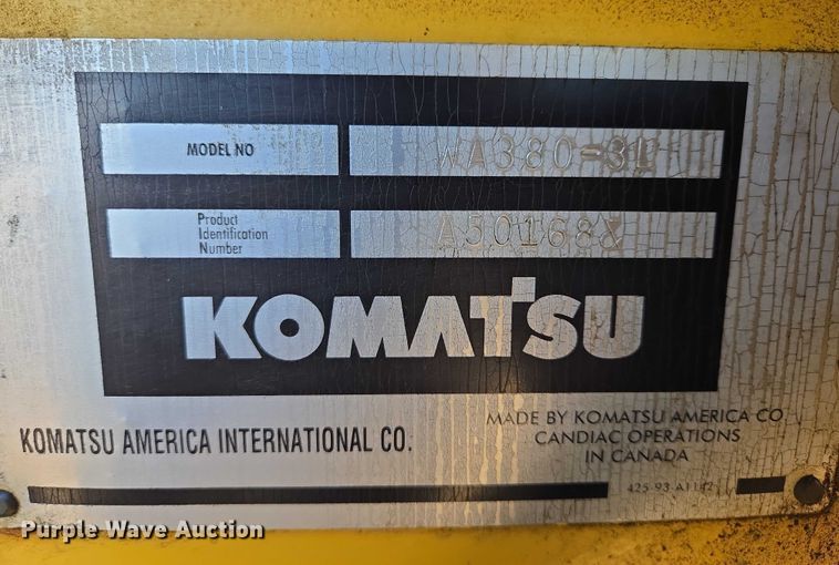 image for item EB1353 1997 Komatsu WA380-3L wheel loader