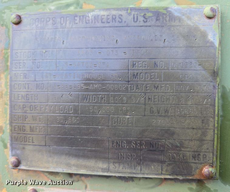 image for item EB1355 1967 Clark 290M scraper