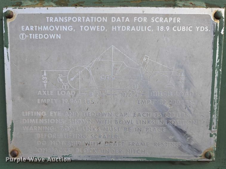 image for item EB1355 1967 Clark 290M scraper