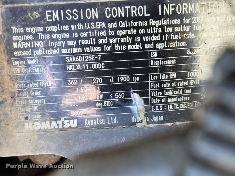 image for item EB1359 2017 Komatsu PC490LC-11 excavator