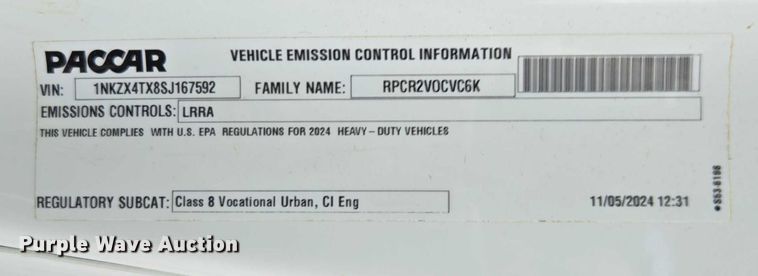 image for item EB6489 2025 Kenworth T880 dump truck