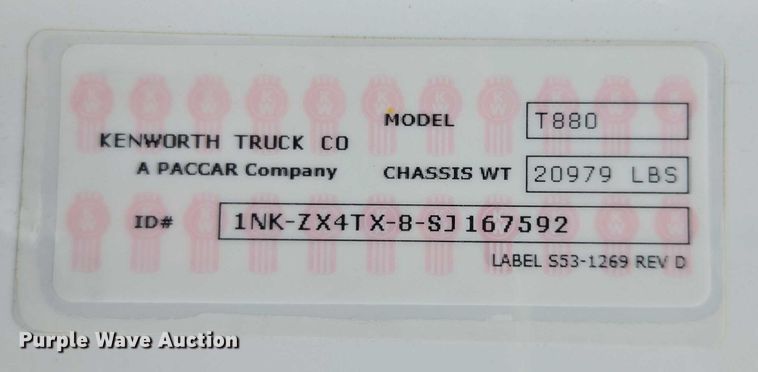 image for item EB6489 2025 Kenworth T880 dump truck