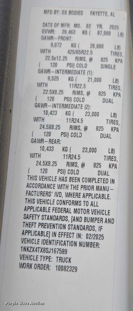 image for item EB6490 2025 Kenworth T880 dump truck