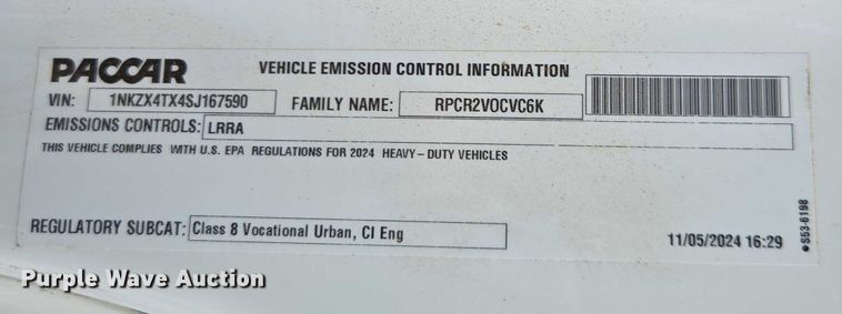 image for item EB6491 2025 Kenworth T880 dump truck