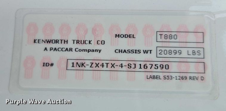 image for item EB6491 2025 Kenworth T880 dump truck