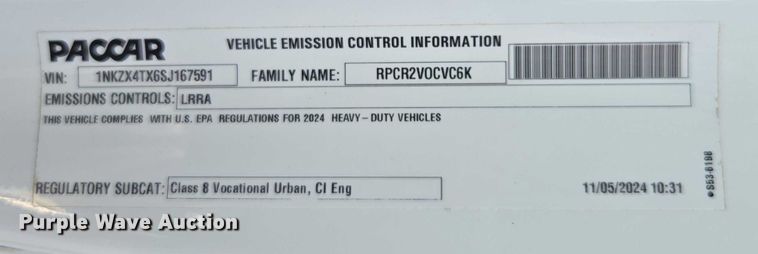 image for item EB6492 2025 Kenworth T880 dump truck