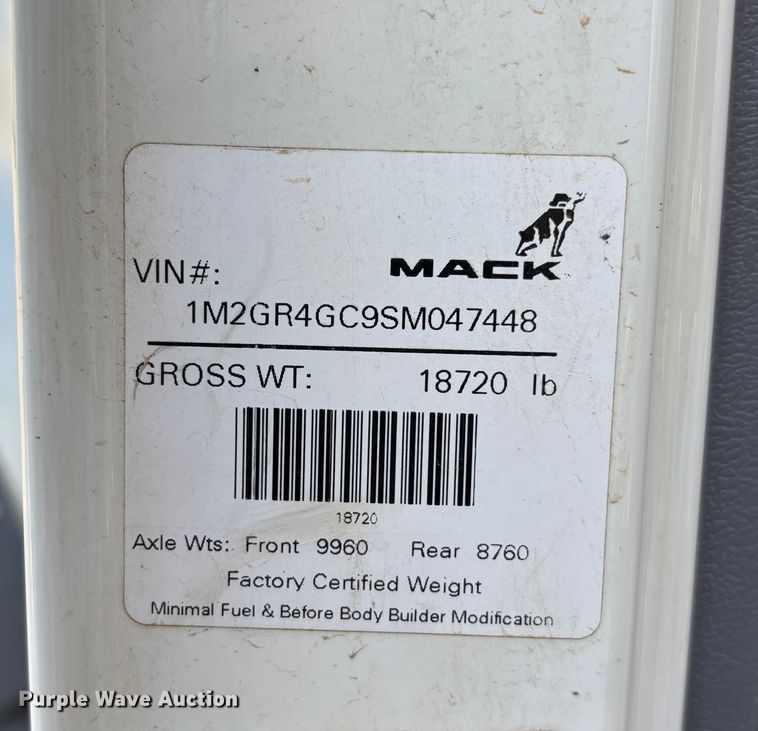 image for item EB6493 2025 Mack Granite dump truck