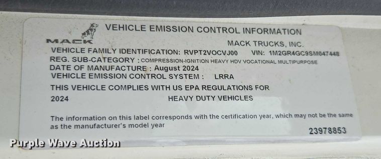 image for item EB6493 2025 Mack Granite dump truck