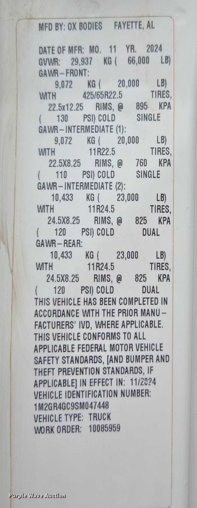 image for item EB6493 2025 Mack Granite dump truck