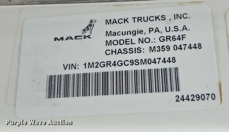 image for item EB6493 2025 Mack Granite dump truck