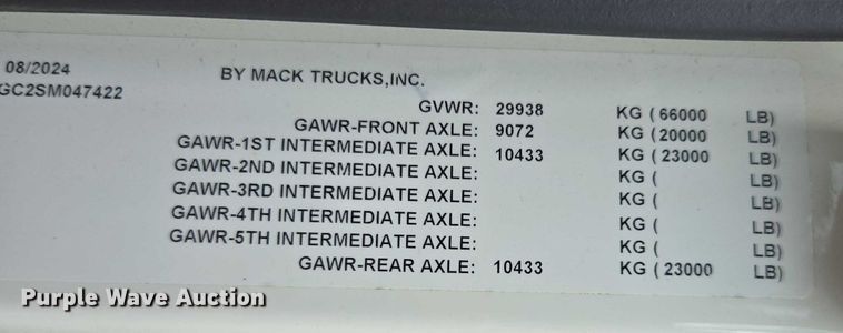 image for item EB6494 2025 Mack Granite dump truck