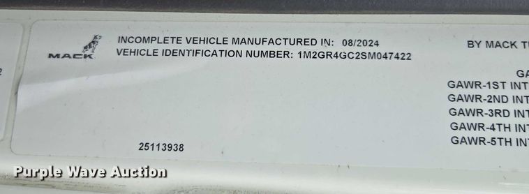 image for item EB6494 2025 Mack Granite dump truck