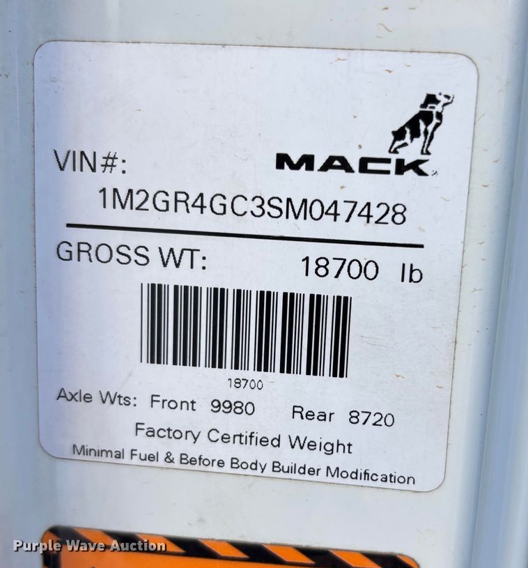 image for item EB6495 2025 Mack Granite dump truck