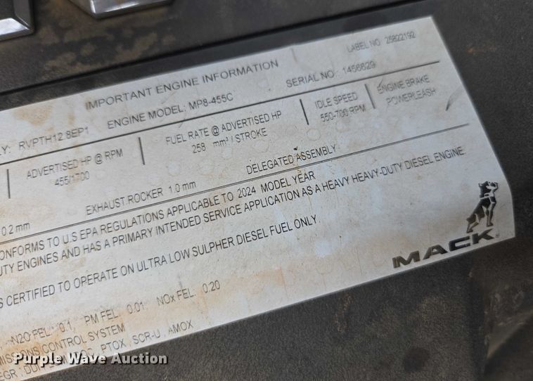 image for item EB6495 2025 Mack Granite dump truck