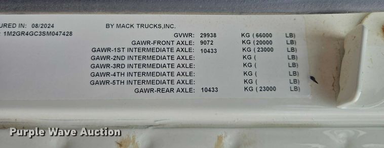 image for item EB6495 2025 Mack Granite dump truck