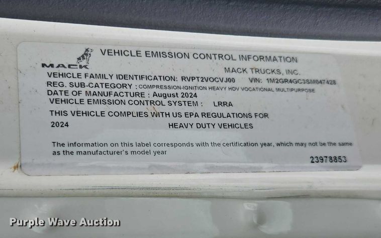 image for item EB6495 2025 Mack Granite dump truck