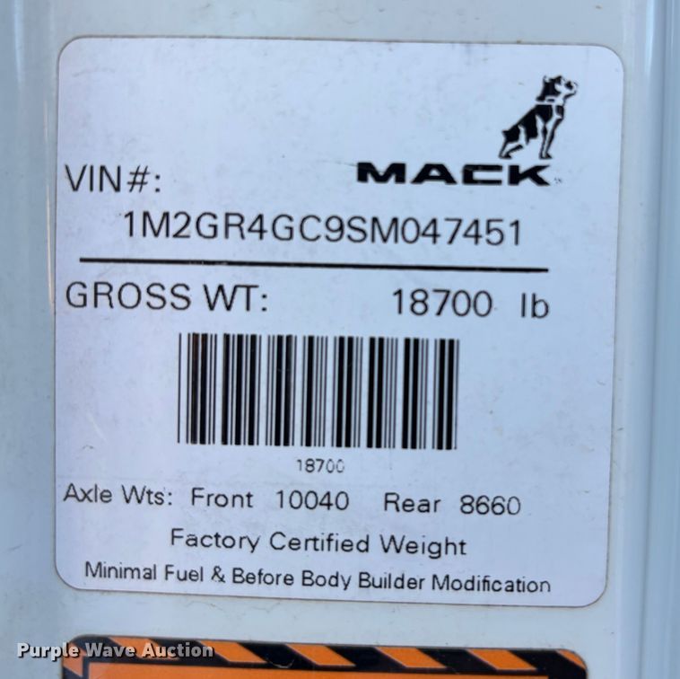 image for item EB6496 2025 Mack Granite dump truck