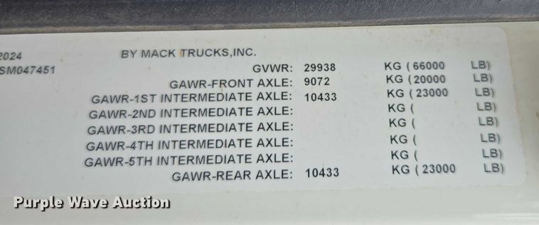 image for item EB6496 2025 Mack Granite dump truck