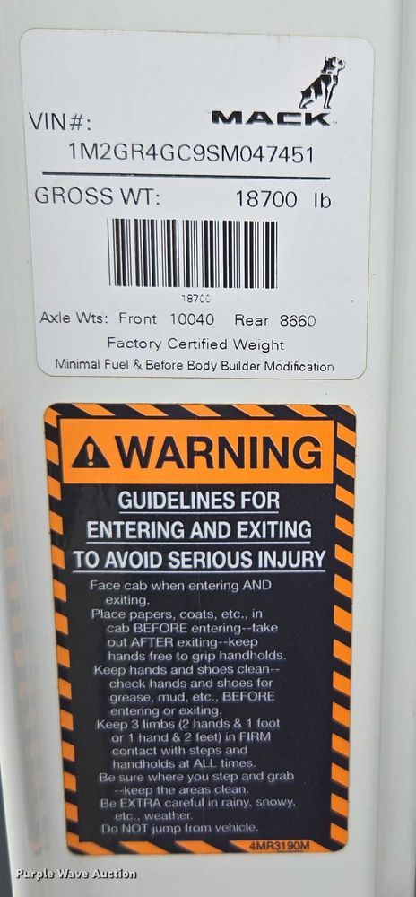 image for item EB6496 2025 Mack Granite dump truck