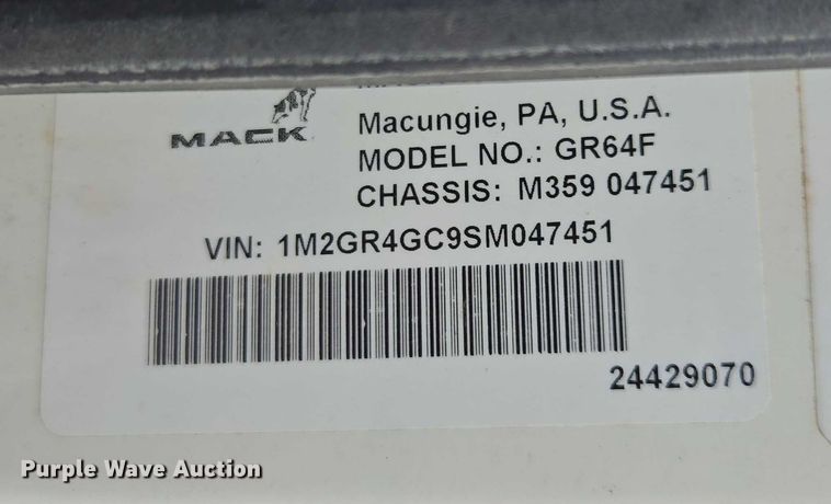 image for item EB6496 2025 Mack Granite dump truck