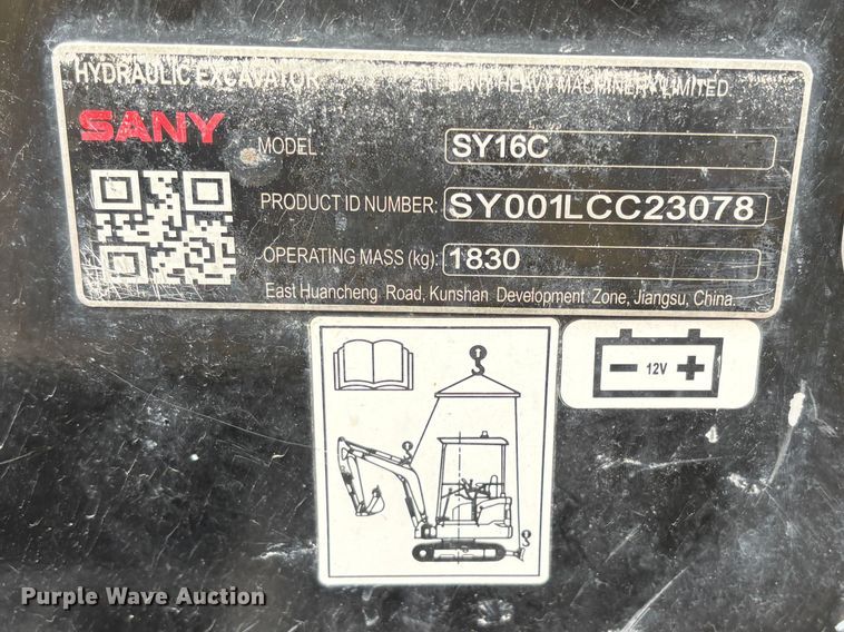 image for item EC8249 SANY SY16C mini excavator