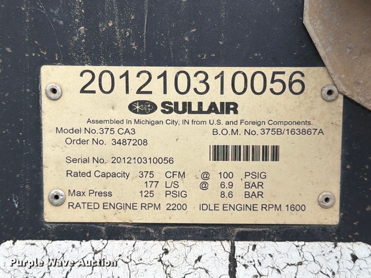 image for item ED5140 Sullair 375 air compressor