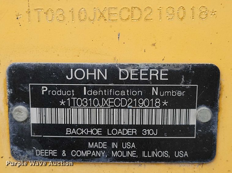 image for item EE0877 2012 John Deere 310J backhoe