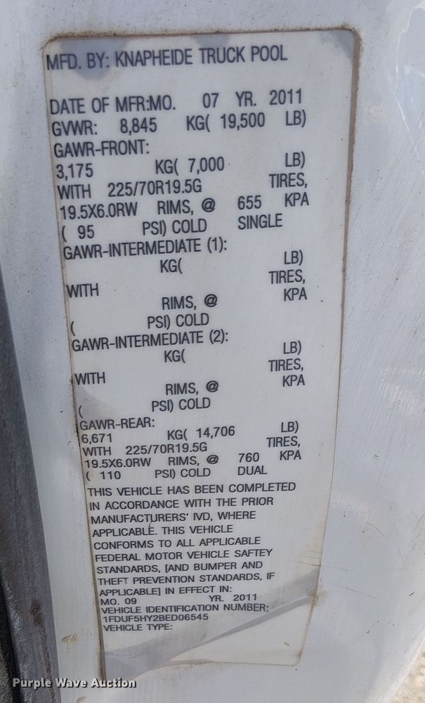 image for item EE5163 2011 Ford F550 Super Duty XL utility / service truck