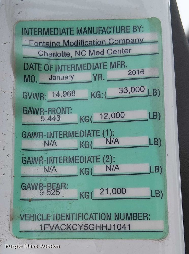 image for item EE5168 2016 Wayne Freightliner M2 street sweeper truck