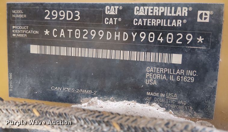 image for item EE5169 2021 Caterpillar 299D3 tracked skid steer loader