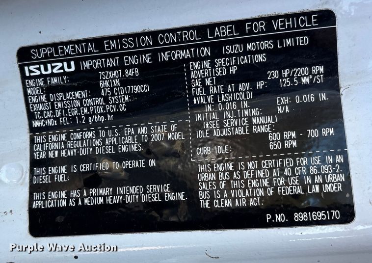 image for item EF0989 2008 GMC C7 oil distributor truck