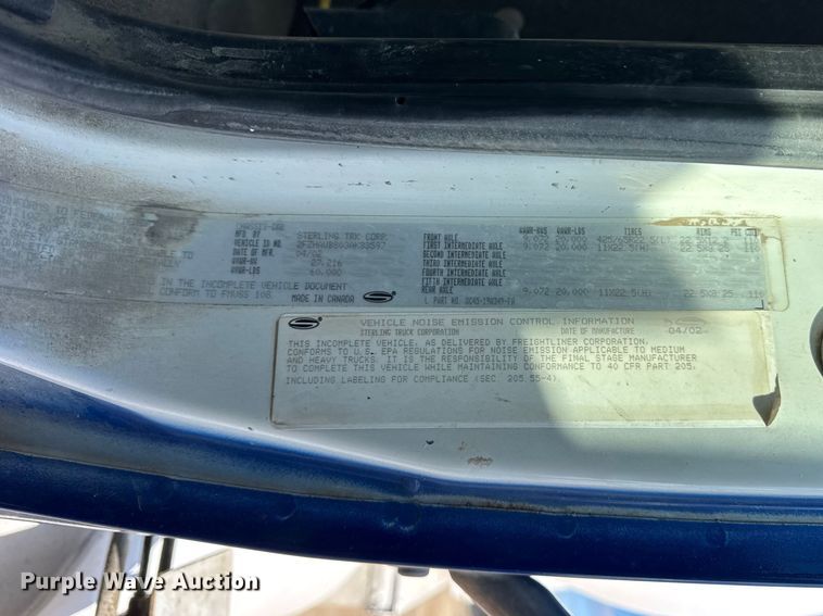 image for item EF2436 2003 Sterling L-Line ready mix truck