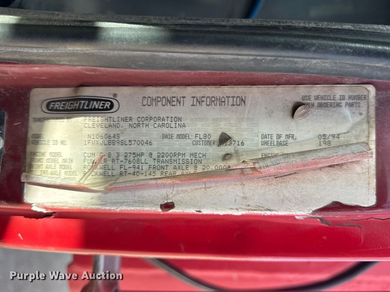 image for item EF2438 1995 Freightliner FL80 dump truck